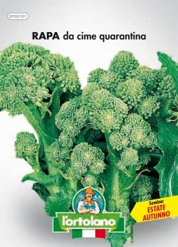 Sementi orticole di qualità l'ortolano in busta termosaldata (160 varietà) (RAPA DA CIME QUARANTINA)
