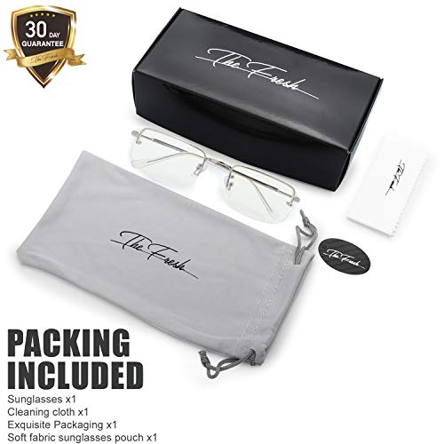 Image of The Fresh Minimalist Small Rectangular Sunglasses Clear Eyewear - Exquisite Packaging