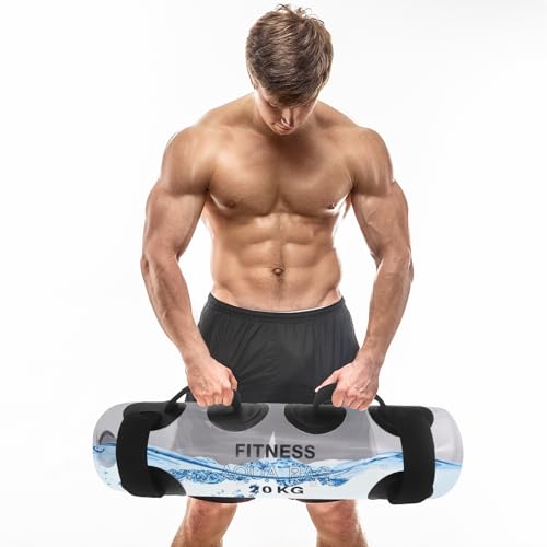 CheurYae Adjustable Weightlifting Water Bag, 20kg Aqua Fitness Ball/Tasche Wasser befüllbarer Wassersack Fitness Water Bag Packs for Indoor Strength Training Gewichtheben Cardio