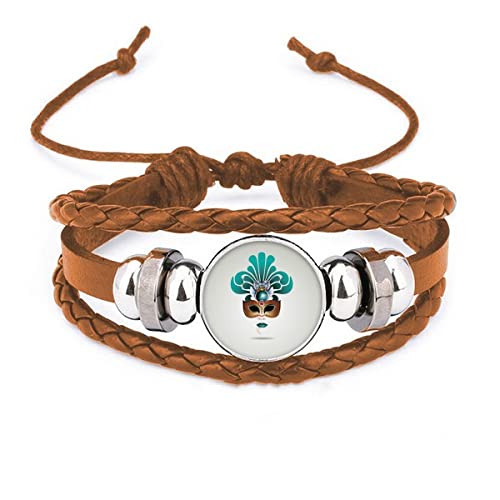 Bracelet en cuir véritable tête cyan pour remplacer vos bijoux trop classiques