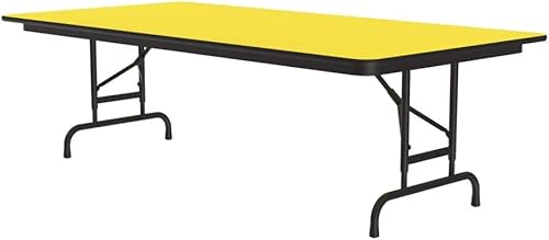 Miniatura 75 de Correll - Mesa plegable de altura ajustable y resistente, parte superior laminada de alta presión, fabricada en Estados Unidos, delantal de acero