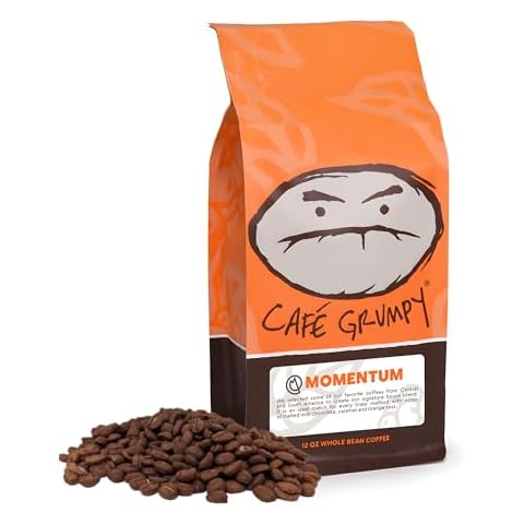 Café Grumpy Coffee Momentum Blend Whole Arabica Beans, 12oz Bag, Medium Roast, Drip, French Press, Pour Over, Cold Brew (Whole Beans) Cover