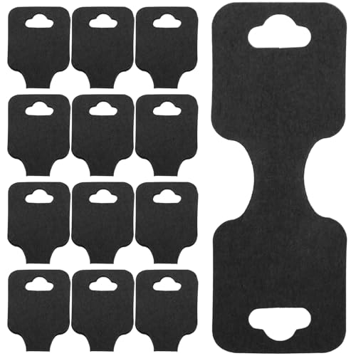 Healifty Tarjetas de Exhibición Plegables para Joyería Negras de Cartón Kraft 100 Unidades para Collares y Pulseras Etiquetas Colgantes para Empaquetar y Organizar Joyas Venta y