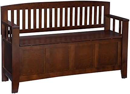 Linon Home Dcor Linon Home Decor Cynthia Storage Bench, 50"w x 17.25"d x 32"h, Walnut