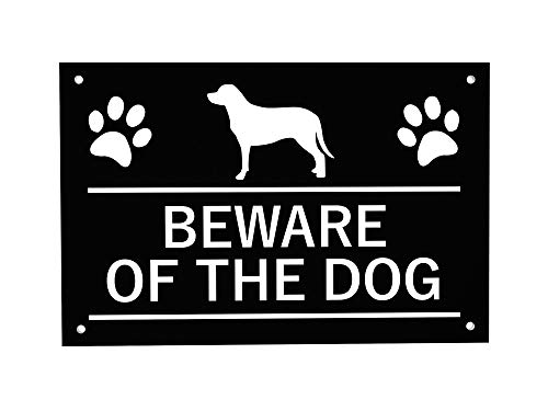 OriginDesigned Beware of the DOG Sign, Bold Black and White, Easy to See Warning, Outdoor Notice, Deterrent Sign