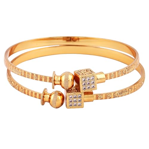 Set Of 2 Traditional 18k Plated Bracelets