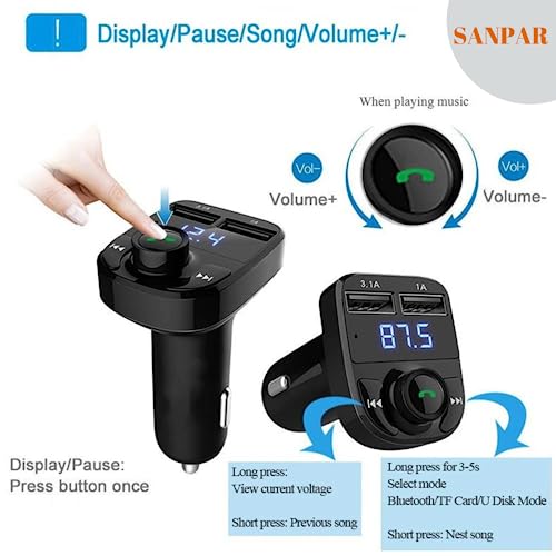 Carregador para Carro Usb Transmissor Fm Mp3 Sem Fio Bluetoot X8 carregador de carro sem fio compatí