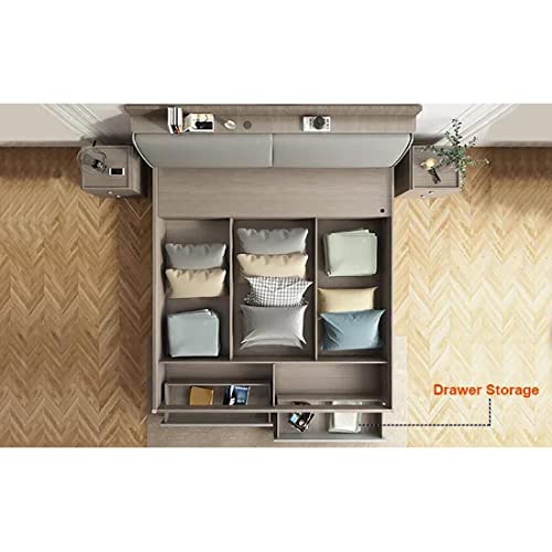 Image of Royaloak Tivoli Italian Queen Size Bed with Hydraulic and Headboard Storage