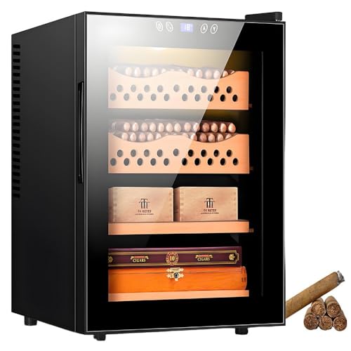 PoiToe Humidor de Puros para Almacenamiento, Enfriador de Puros de 50L con Revestimiento de Cedro español y estantes para Uso doméstico, de Oficina y Comercial.