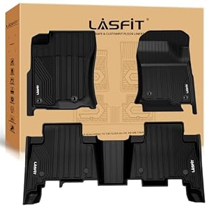 LASFIT Floor Mats for Toyota 4Runner 2013-2024 & for Lexus GX460 2014-2023, All Weather TPE Mats Floor Liner for Toyota 4 Runner (Fit 7 Seats & 5 Seats) 1st & 2nd Row Car Mats, Black