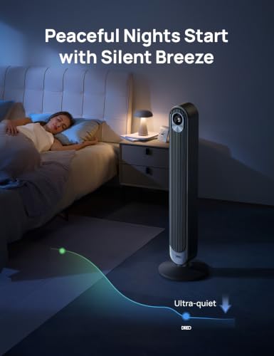 DREO Tower Fan for Bedroom, 28ft/s High Velocity, 9 Speeds, DC Motor - Image 3