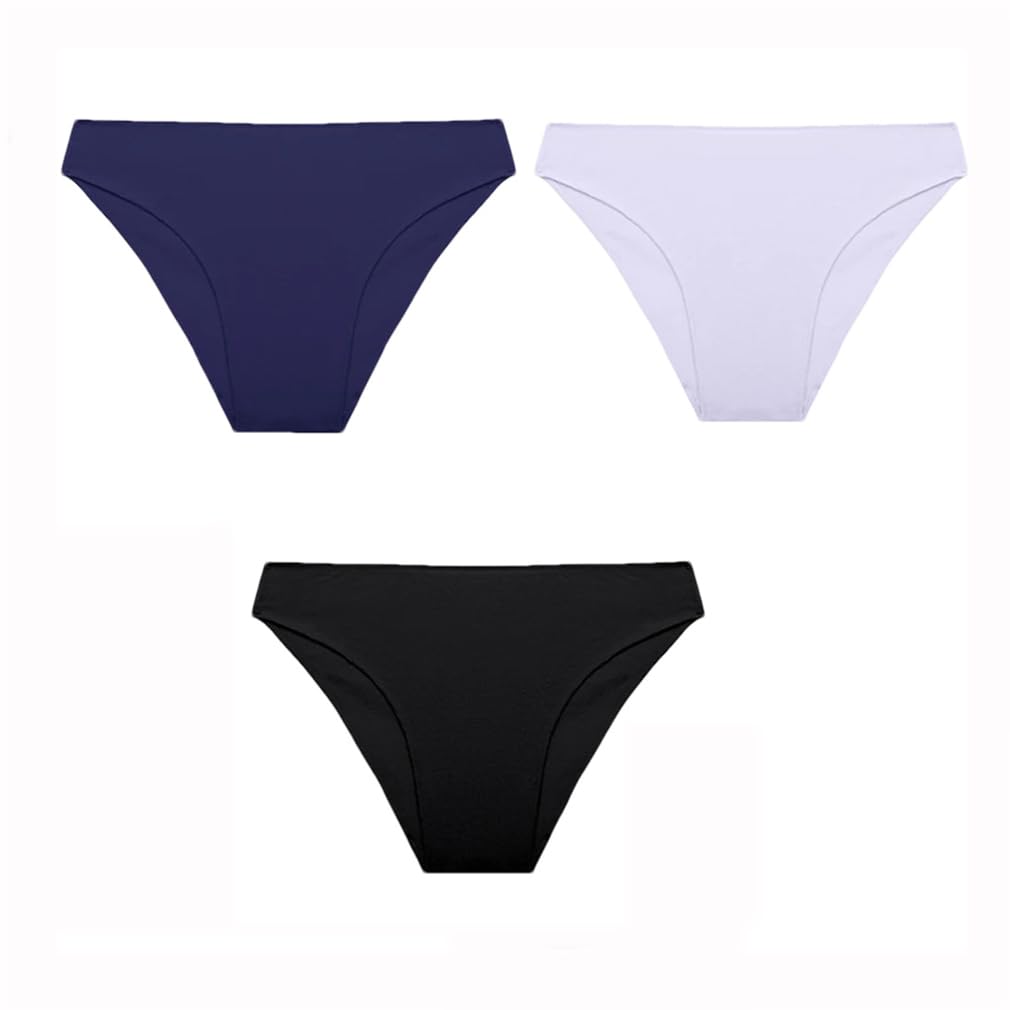 3PCS Set Panties Women Cotton Bikini Panties Woman Underwear Soft Breathable Underpants Solid Colors