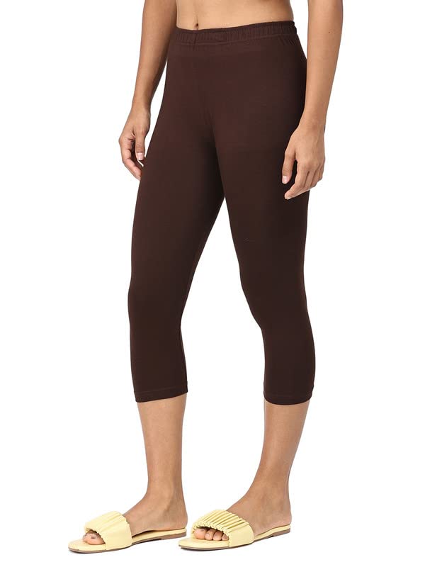 Image of Robinbosky Premium Stretchable Cotton Capri Legging for Women | Suitable for Formal wear & Casual wear | High-End Elastic Makes. The Leggings Squat Proof and Durable for Travel, Yoga, & Workout.