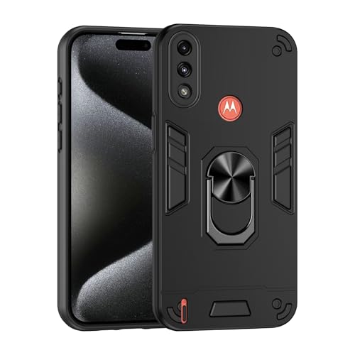 Lucyliy Funda para Motorola Moto E7i Power Funda [con Protector de Pantalla de Cristal Templado] Compatible con Motorola E7 Power Funda Case Carcasa Black