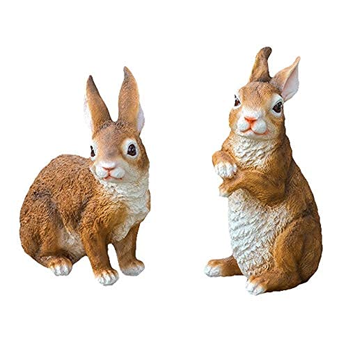 Sculpture de Lapin en Résine pour Décorer un Jardin de Fées Extérieur
