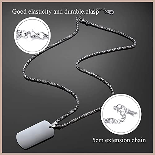 FindChic Dog Tags Personalized Necklace for Men with Silencer Custom Text Engraved/Print Photo Military US Army ID Tag/Saint Michael Guardian Pendant Stainless Steel Jewelry Gift, with Jewelry Box4