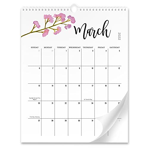 Aesthetic Floral Wall Calendar - Runs from August 2021 Until December 2022 - The Perfect Monthly Calendar With Seasonal Designs for Easy Planning