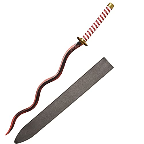 Sword Valley Iguro Obanai Wavy-Blade Snake Sword - Slayers Katana40.9 LengthAnime Original Texture Carbon Steel Blade Carving SymbolNon-Slip Gripfor Cosplay & Display