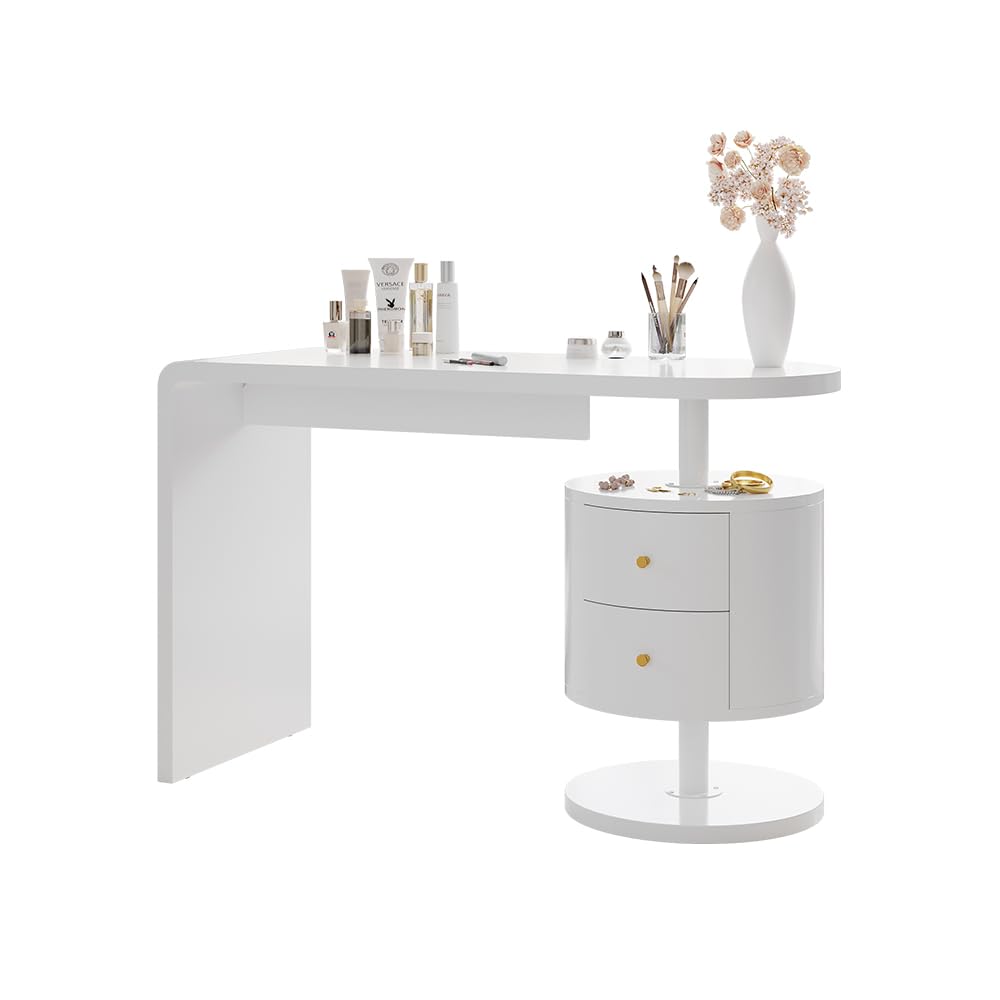 Vicco Tavolo da toeletta Lara, Bianco, 120 cm con sgabello, Ampia superficie del tavolo per trucco, gioielli e accessori per lo styling