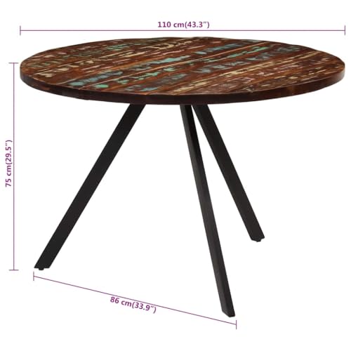 Table stable en bois massif recyclé pour petit espace