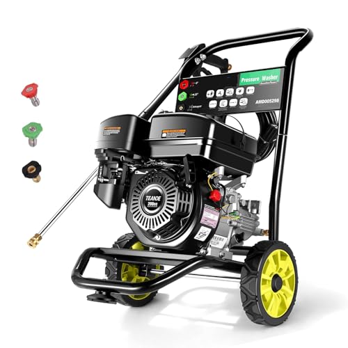 Suyncll 4200PSI Pressure Washer 2.8GPM Gas Power Washer 212CC Gas Powered Washing Machine Commercial High Pressure Washer with 25ft Hose&5 Nozzles for Patio Garden Yard Vehicle (Black2)