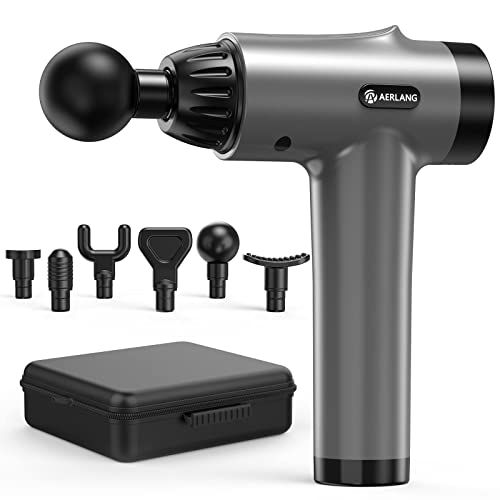 AERLANG Massage Gun Deep Tissue, Massage Gun, 20 Speed Handheld Muscle Massage Gun, Percussion Massager with 6 Massage Heads for Body Muscle Massage Pain Relief Fitness Recovery…