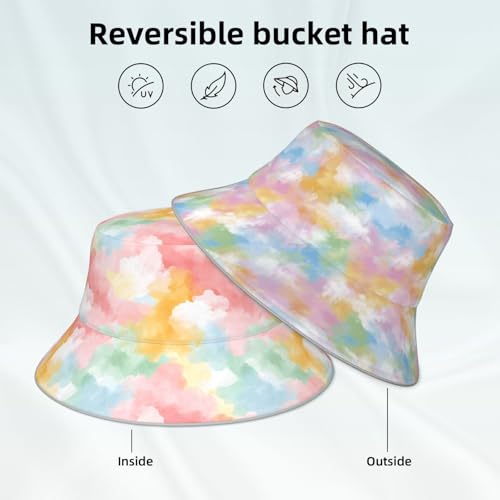 Image of Bucket Hat Double-Side-Wear Reversible Sun Hat Beach Travel Hiking for Women Men