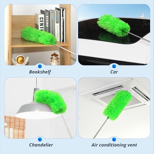Image of ZZ LAZYCOTTAGE Ceiling Fan Cleaner Duster, Microfiber Feather Duster with Adjustable 91.5 inch Telescopic Pole & Flexible Head, Extended Dusters for Ceiling Fan, Vents, Home, Blinds, Cars