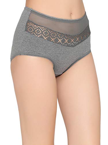 Image of Clovia Women Cotton Hipster Panty- High-Waist, Lace Panel