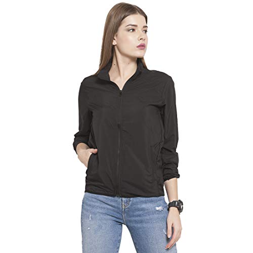 Image of Scott International Womens Cotton Standard Length I-Dry Ultra Light Weight Wind Cheater Jacket (AW19-IDRY-LJKT-BL-XXXXL, Black)