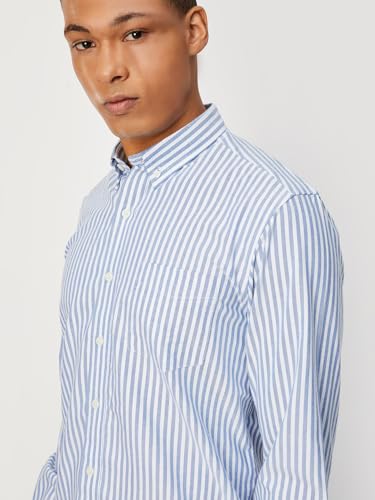 Image of Max Mens Cotton Striped Slim Fit Shirt