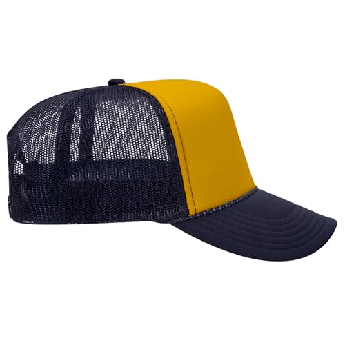 Image of OTTO Polyester Foam Front 5 Panel High Crown Mesh Back Trucker Hats in 97, Bulk, Wholesale