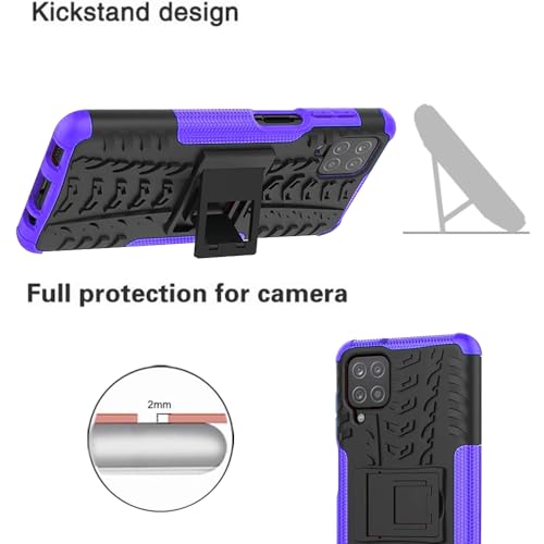 Coque Samsung A12 violette en silicone rigide avec son protège-écran - 5