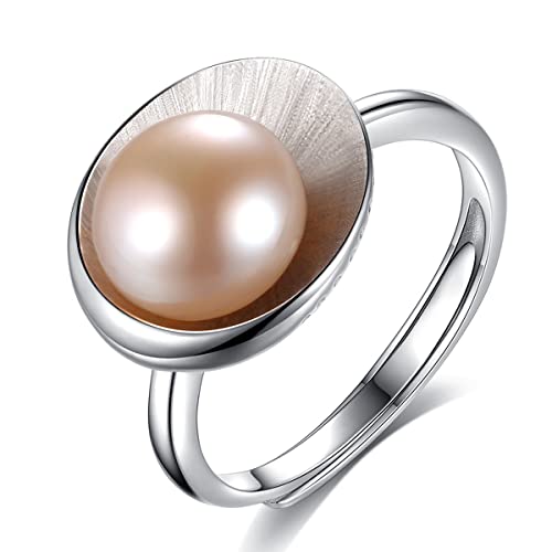 Bague ouverte en perles d'eau douce tendance bijoux argent S925