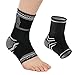 Produktbild MILAIUN Sprunggelenkbandage,1 Paar Knöchelbandage mit Klettverschluss für Damen Herren, Fußbandage Knöchelstütze für Sport Schützen, Arthritis, Plantar Fasciitis(M, Schwarz)