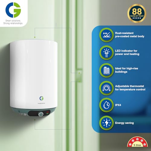 Image of CG-Magnamix 25 Ltr Storage Water Heater (Geyser) | 5 Star Rated | High Rise Compatible | Glasslined Tank | Copper Element | Rust Proof Body | 100% Copper Element | 2 Yrs Product & 5 Yrs Tank Warranty