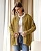ReachMe Womens Cable Knit Oversized Cardigans Button Up Striped Sweater Jackets Fall Casual Outerwear Coats with Pockets (Mustard Yellow,S)