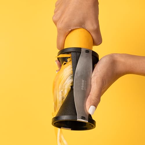 Image of Rena Vegetable Spiralizer Stainless Steel Handheld Spiral Slicer with Dual Blades for Zucchini Noodles, Carrots, Cucumbers, and Healthy Veggie Pasta. Perfect for Zoodles & Salads