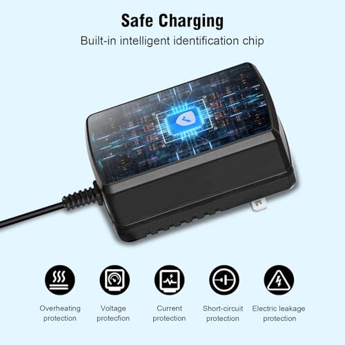 12V Battery Charger for All Power Wheels Gray and Orange Top Battery 12 Volt Charger for Fisher-Price Power Wheels Battery Powered Wheels Replacement Charger