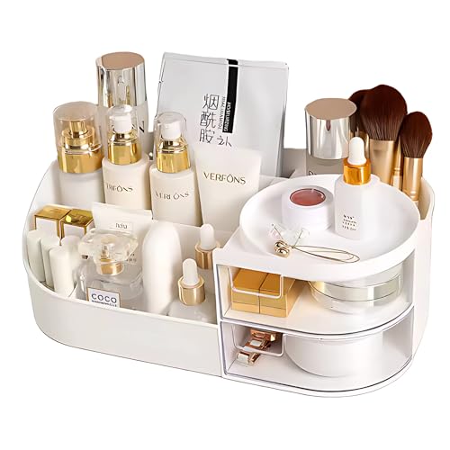 Organizador de Cosméticos Multifuncional com Gavetas – Acrílico Transparente Premium para Maquiagem e Acessórios - Cor Sortida