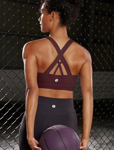 Image of RUNNING GIRL Sports Bras for Women,Padded Strappy Sports Bras Criss-Cross Back Medium Support Sports Bras with Removable Cups