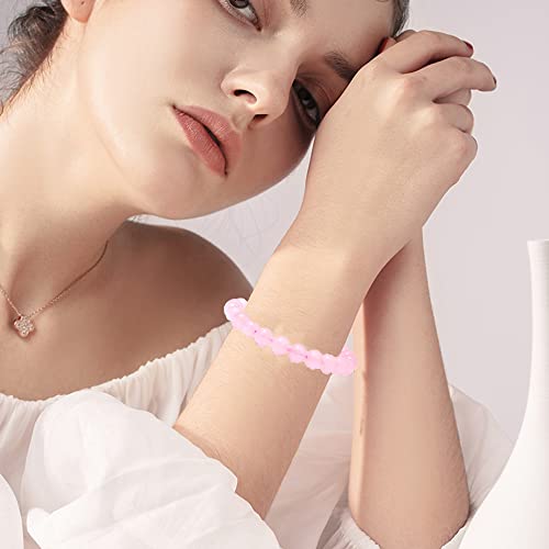 Sonnyx 3Pcs 8Mm Semi-Precious Gemstones Beaded Bracelets For Women Men Healing Crystal Stone Bracelet Stretch Round Beaded Elastic Bracelets Unisex Jewelry Gifts(Red) #TOP1