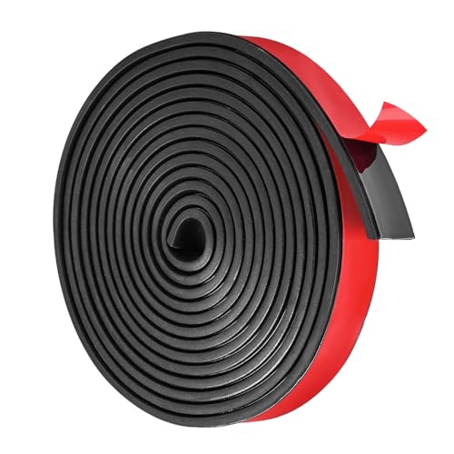 Tiras De Goma De Neopreno, (20mm x 2mm x 3m) Banda de Goma de Sellado Sólido, Tiras de gomaa Autoadhesivas, Rollos de Caucho Adhesivo Sellado, Negro