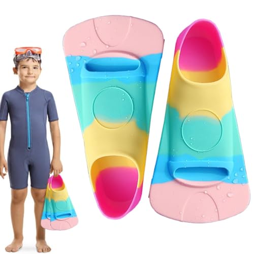 Aletas de natación para niños – Aletas de buceo junior | Dispositivo de entrenamiento flexible y suave, zapatos duraderos, cómodos, accesorios de ayuda para ejercicios para clases de esnórquel en la