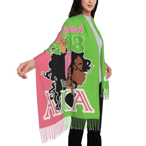 Aka Scarf Sorority Gifts For Women'S Scarf Super Soft Wrap For Long Large Warm With Tassel
