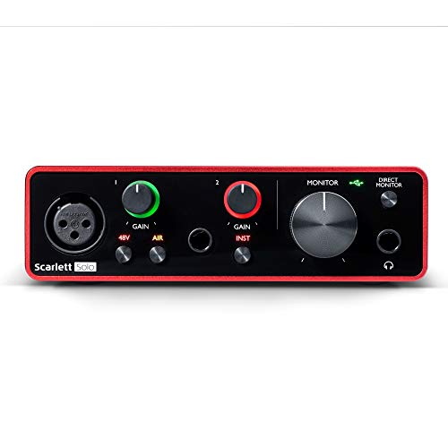 Focusrite Scarlett Solo 3rd Gen USB Audio Interface Bundle with Headphones and XLR Cable