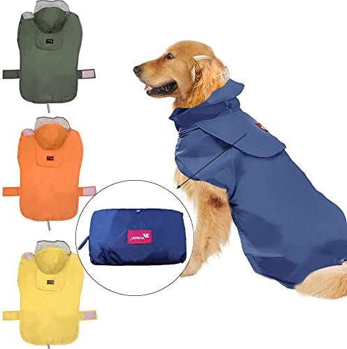 Acapeting Dog Raincoat Waterproof Dog Rain Jacket with Clear Hooded Pet Raincoat for Small Dog and Puppy（Blue XS）