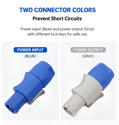 Toronce Conector Powercon AC 3 PIN 20A/250V Azul Pack 5 miniatura 4