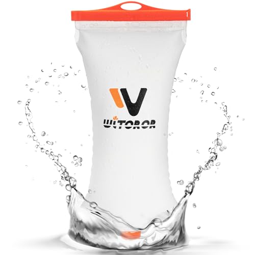 WITOROR Water Bag 2L Compatible with Sawyer Squeeze Water Filter, Durable TPU Material, BPA & PVC Free Squeeze Pouch, Collapsible Hydration Canteens for Camping Hiking Cycling Fishing or Traveling