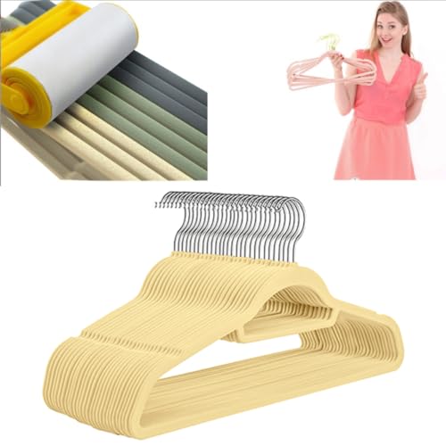 Rutschfeste Samt-Kleiderbügel, platzsparend, Filz-Kleiderbügel für maximalen Halt, ideal für Schrank-Nization und Ordnung, 10 Stück Samt-Kleiderbügel